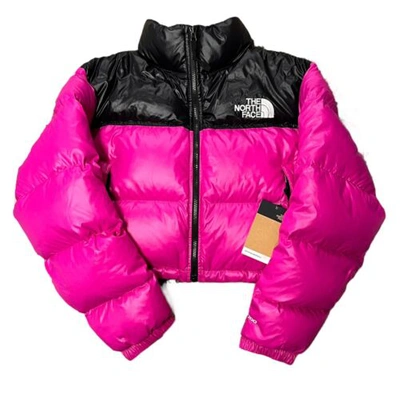 Pre-owned The North Face Womens Nupse Short Down Jacket Fascia Pink Black Sz L Nf0a5gge146