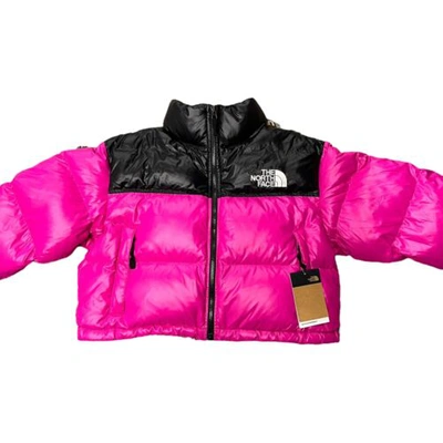 Pre-owned The North Face Womens Nupse Short Down Jacket Fascia Pink Black Sz L Nf0a5gge146