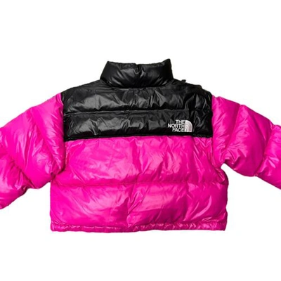 Pre-owned The North Face Womens Nupse Short Down Jacket Fascia Pink Black Sz L Nf0a5gge146