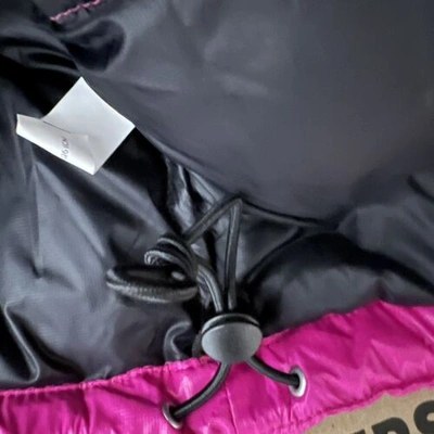 Pre-owned The North Face Womens Nupse Short Down Jacket Fascia Pink Black Sz L Nf0a5gge146