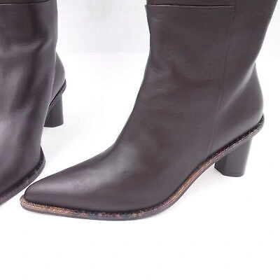 Pre-owned Tamara Mellon 37.5(7 Us)  Wild One Knee High Boots Nappa Leather 65mm(2.56") Heel In Brown