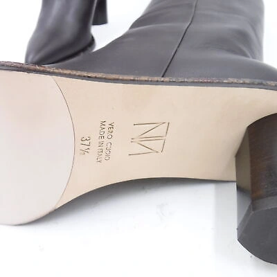 Pre-owned Tamara Mellon 37.5(7 Us)  Wild One Knee High Boots Nappa Leather 65mm(2.56") Heel In Brown