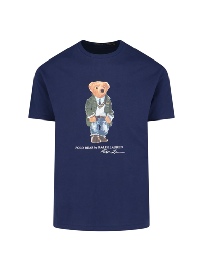 Shop Polo Ralph Lauren 'polo Bear' T-shirt In Blue