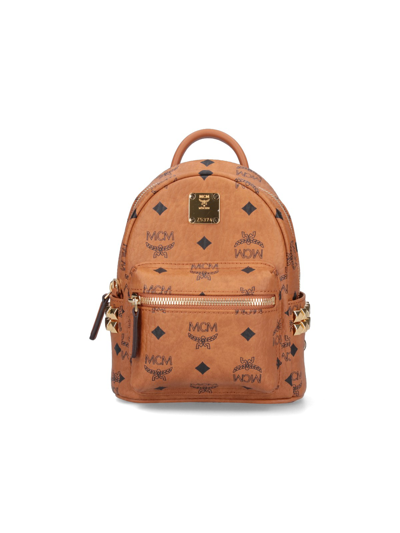 Shop Mcm 'stark Bebe Boo' Backpack In Brown