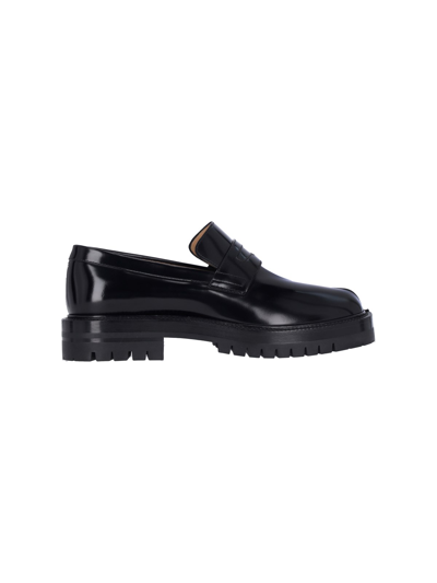 Shop Maison Margiela 'tabi' Loafers In Black  