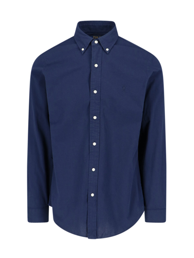 Shop Polo Ralph Lauren Seersucker Shirt In Blue