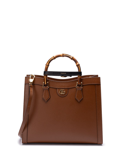 Shop Gucci Diana` Medium Tote Bag In Brown