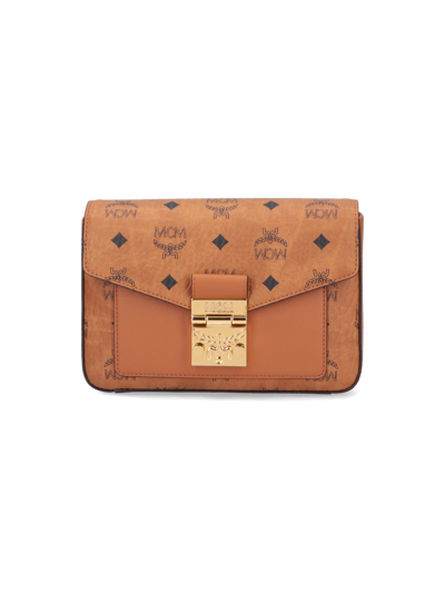 Shop Mcm 'millie' Shoulder Bag In Visetos In Brown