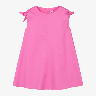 Shop Il Gufo Girls Pink Cotton Trapeze Dress