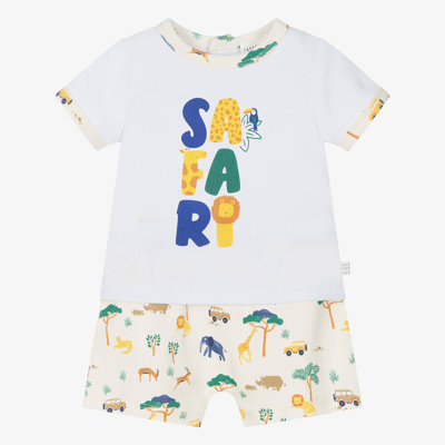 Shop Carrèment Beau Baby Boys Ivory Cotton Safari Shorts Set