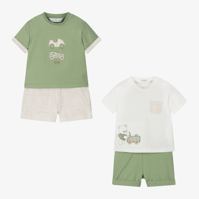 Shop Mayoral Newborn Baby Boys Green Shorts Sets (2 Pack)