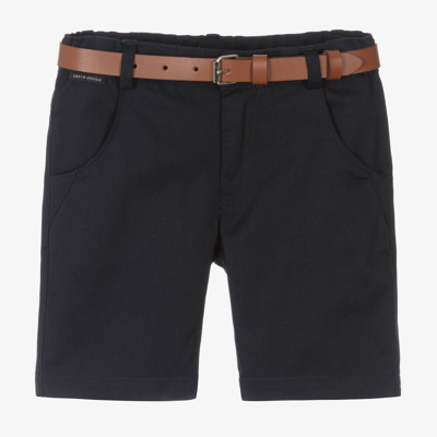 Shop Lapin House Boys Navy Blue Cotton Twill Shorts