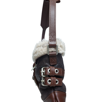 Blumarine Butterfly Mini Leather Shoulder Bag In Brown