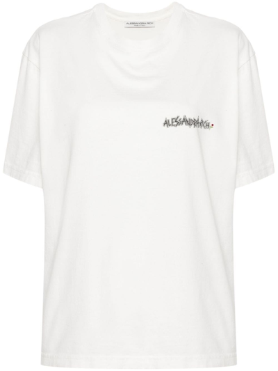 Shop Alessandra Rich T-shirt In White