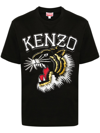 Shop Kenzo T-shirt Tiger Varsity In Black