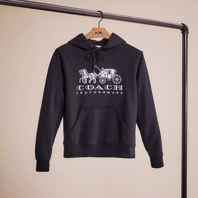 Shop Coach Restored Horse And Carriage Hoodie In Organic Cotton In Black