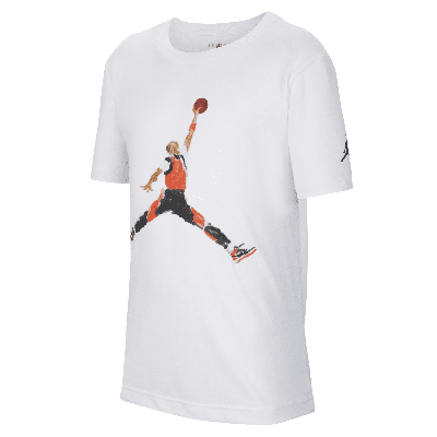 Shop Jordan Watercolor Jumpman Big Kids' Graphic T-shirt In White