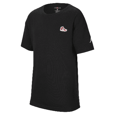 Shop Jordan Air  1 Big Kids' Patch T-shirt In Black