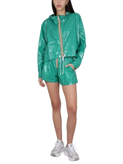 Shop K-way Nylon Shorts In Green