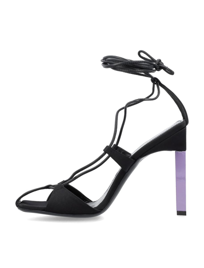 Shop Attico The  ''adele'' Lace-up Sandal 105 In Black Mauve