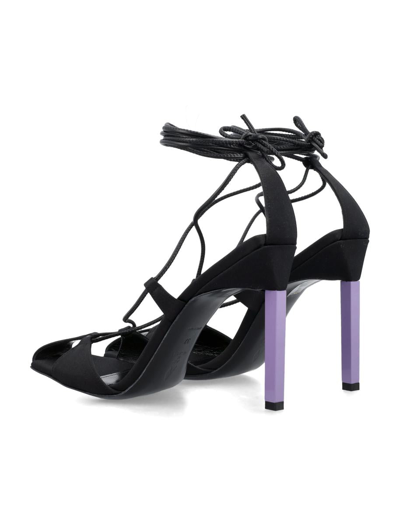 Shop Attico The  ''adele'' Lace-up Sandal 105 In Black Mauve