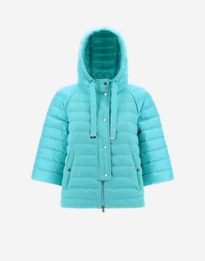 Shop Herno カシミアシルク＆nylon Ultralight ジャケット In Aqua