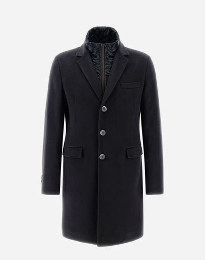 Herno Business Cashmere コート In Navy Blue