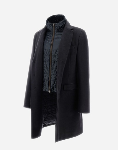 Herno Business Cashmere コート In Navy Blue