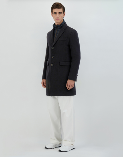 Herno Business Cashmere コート In Navy Blue