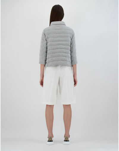 Shop Herno Shiny Knit ケープ In Pearl