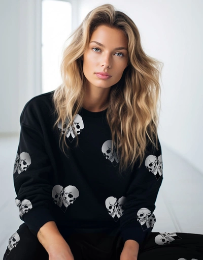 Shop Lauren Moshi Spalding Skull Heart In Black