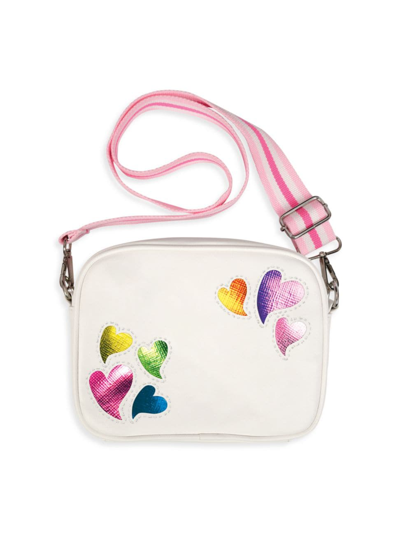 Shop Iscream Girl's Dancing Hearts Crossbody Bag In Neutral