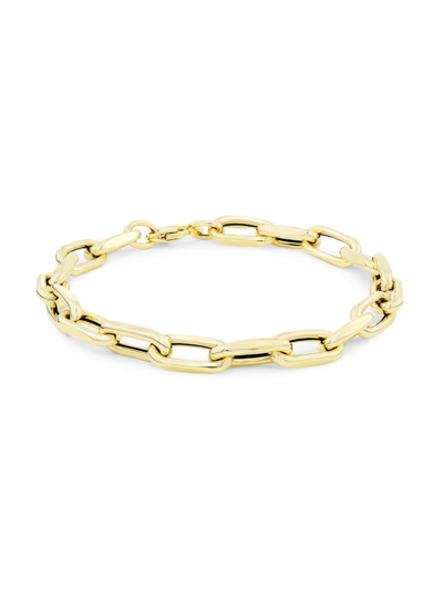 Shop Saks Fifth Avenue Women's 14k Yellow Gold Paper Clip Chain Bracelet