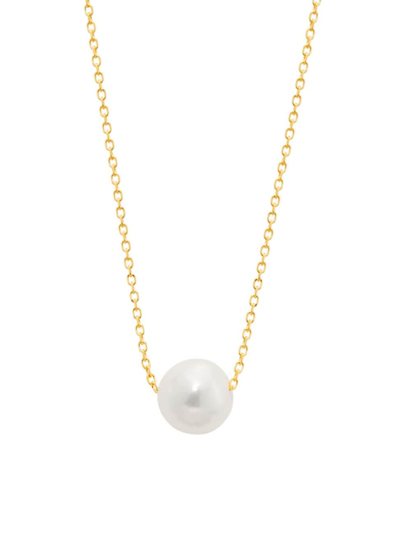 Shop Saks Fifth Avenue Women's 14k Yellow Gold & Pearl Pendant Necklace