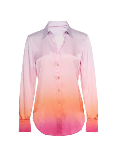 Shop Robert Graham Women's Gabriella Silk-blend Ombré Shirt In Neutral