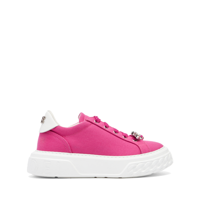 Shop Casadei Off Road Queen Bee Sneakers - Woman Sneakers Fuchsia And White 36.5