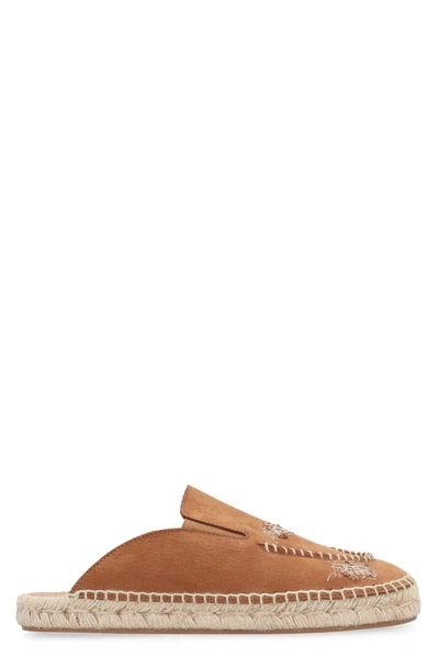 Shop Maison Margiela Leather Slippers In Camel