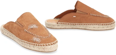 Shop Maison Margiela Leather Slippers In Camel