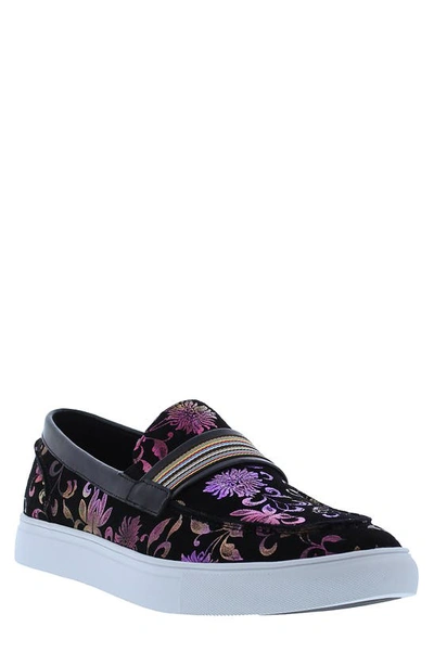 Shop Robert Graham Go-go Floral Slip-on Sneaker In Black