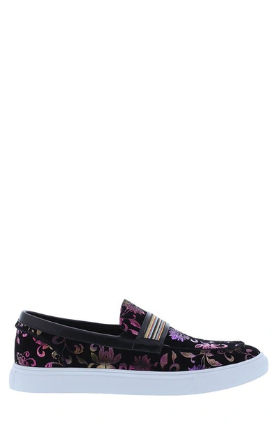 Shop Robert Graham Go-go Floral Slip-on Sneaker In Black