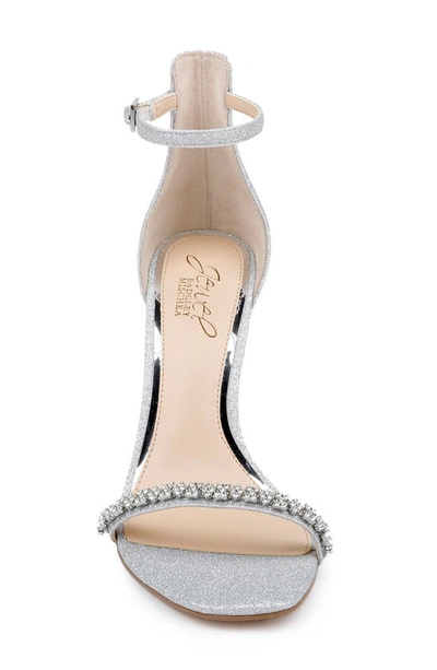 Jewel Badgley Mischka Adriane Jeweled Strap Sandal In Silver