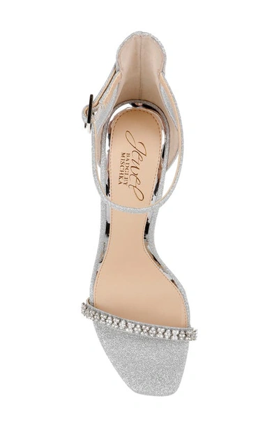 Jewel Badgley Mischka Adriane Jeweled Strap Sandal In Silver