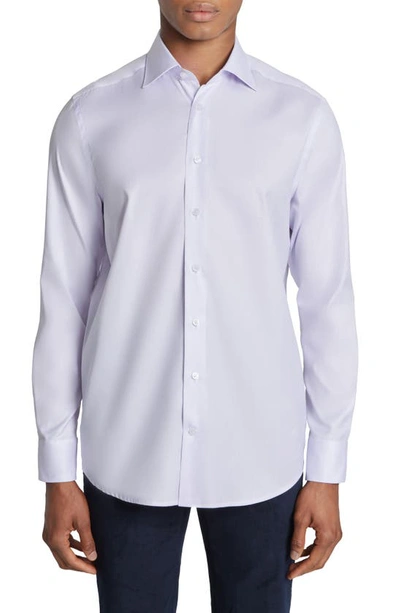 Shop Jack Victor De Lavigne Cotton Dress Shirt In Lilac