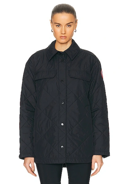 Shop Canada Goose Albany Quilted Shirt Jacket In Black