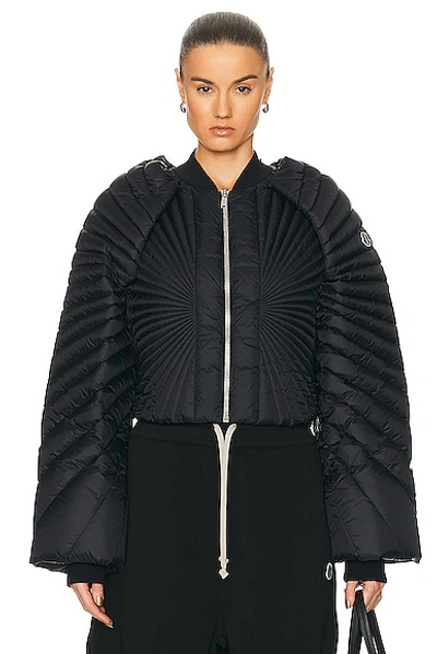 Rick Owens X Moncler Radiance Convertible Down Jacket In Black