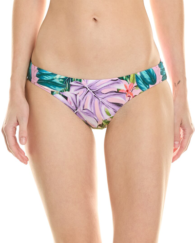 Shop Pq Swim Basic Ruched Full Bikini Bottom In Purple