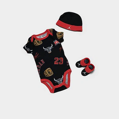 Shop Nike Jordan Infant 3-piece Box Set In Black/red