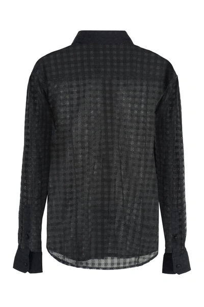 Shop Ami Alexandre Mattiussi Ami Paris Transparent Fabric Shirt In Black