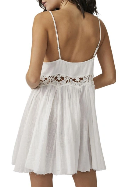 Shop Free People Ilektra Lace Inset Cotton Chemise In White