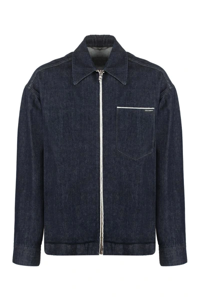 Dolce & Gabbana Denim Jacket With Buttoned Cuffs And Multiple Pockets In Denim